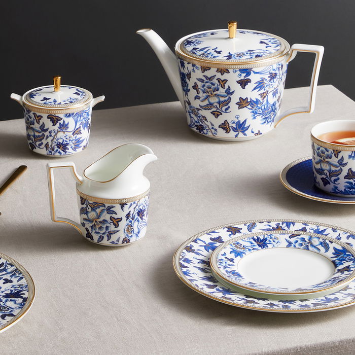 Wedgwood Tetera 1 L Hibiscus con Franjas de Oro de 22 Quilates Apta para Lavavajillas